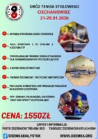 Zimowy obóz tenisa stołowego – Ciechanowiec 2026