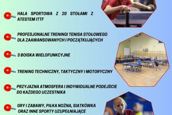 Zimowy obóz tenisa stołowego – Ciechanowiec 2026